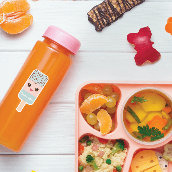 Popsicle Die Cut Name Label on Reusable Water Bottle