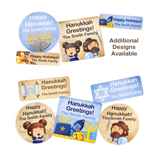 Large Hanukkah Combo Gift Labels Design Number 5