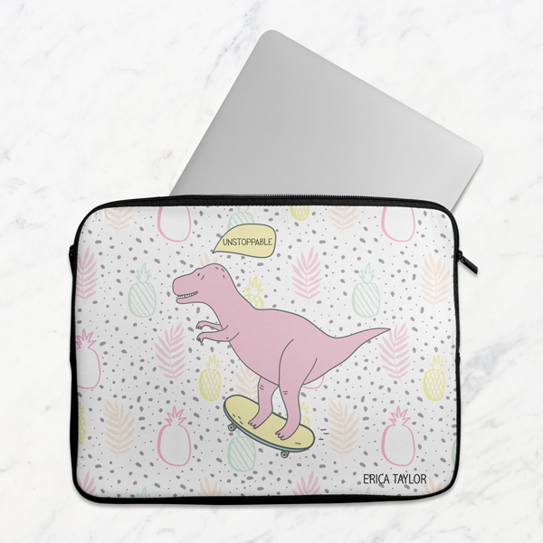 Skater Dino Laptop Sleeve