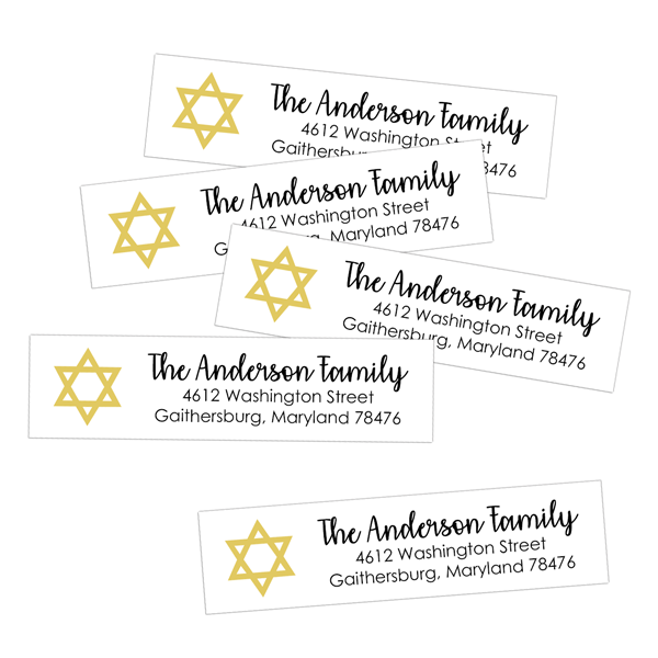 Star of David Return Address Labels